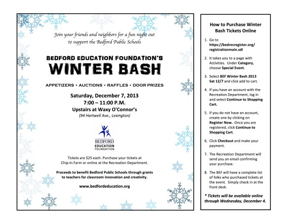 BEF Winter Bash 2013 flyer