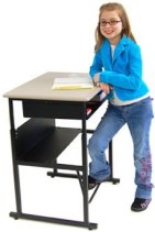 standing desk with younger student